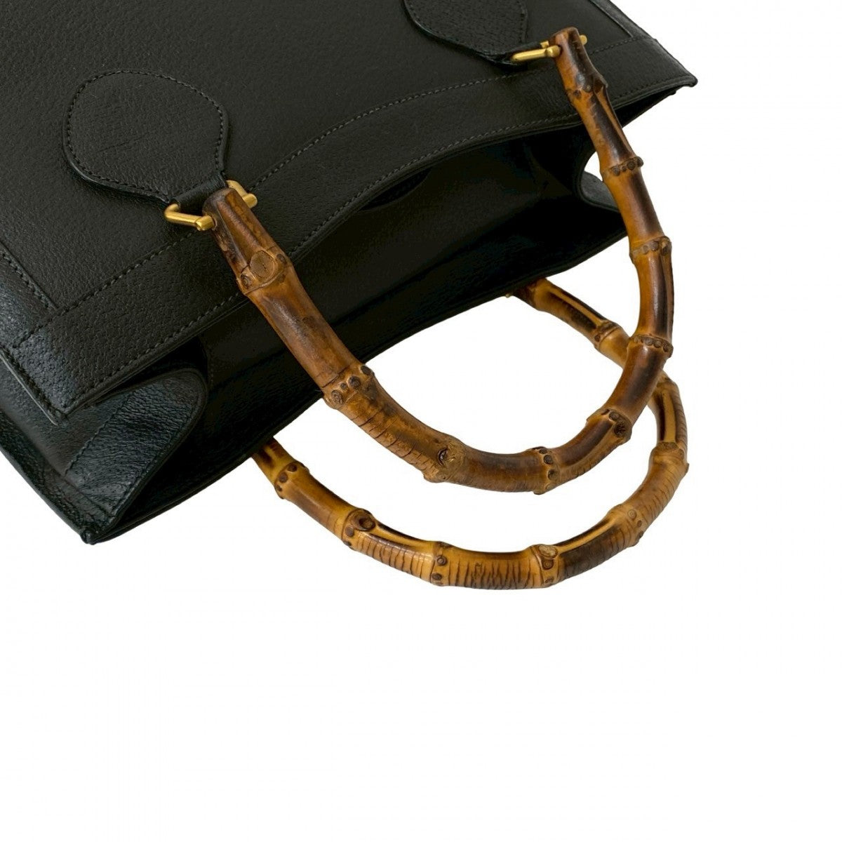 GUCCI Handbag leather black Bamboo