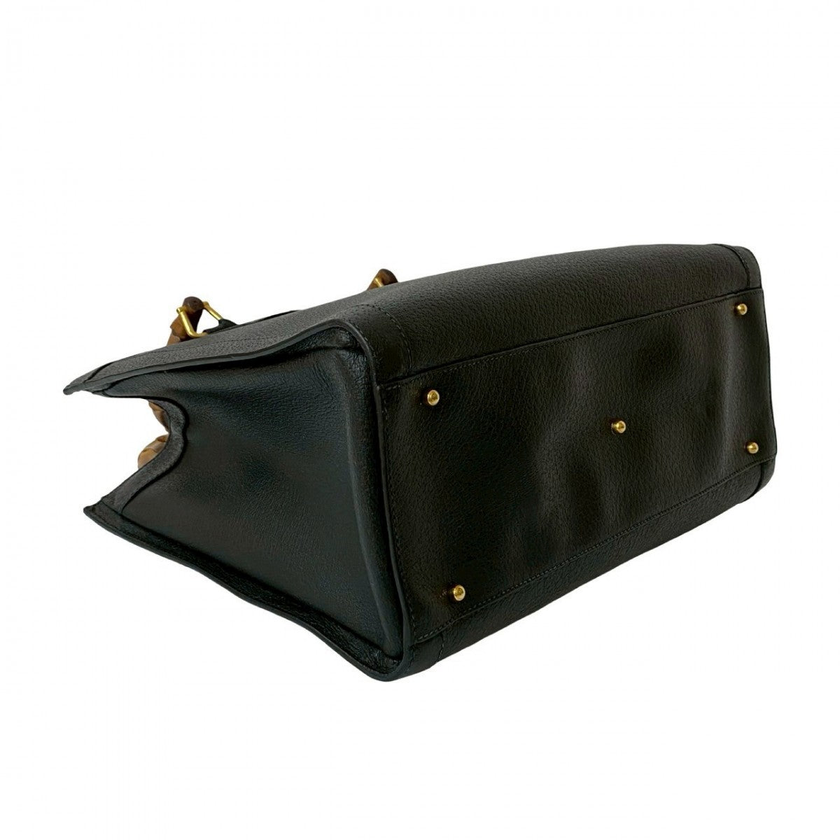 GUCCI Handbag leather black Bamboo