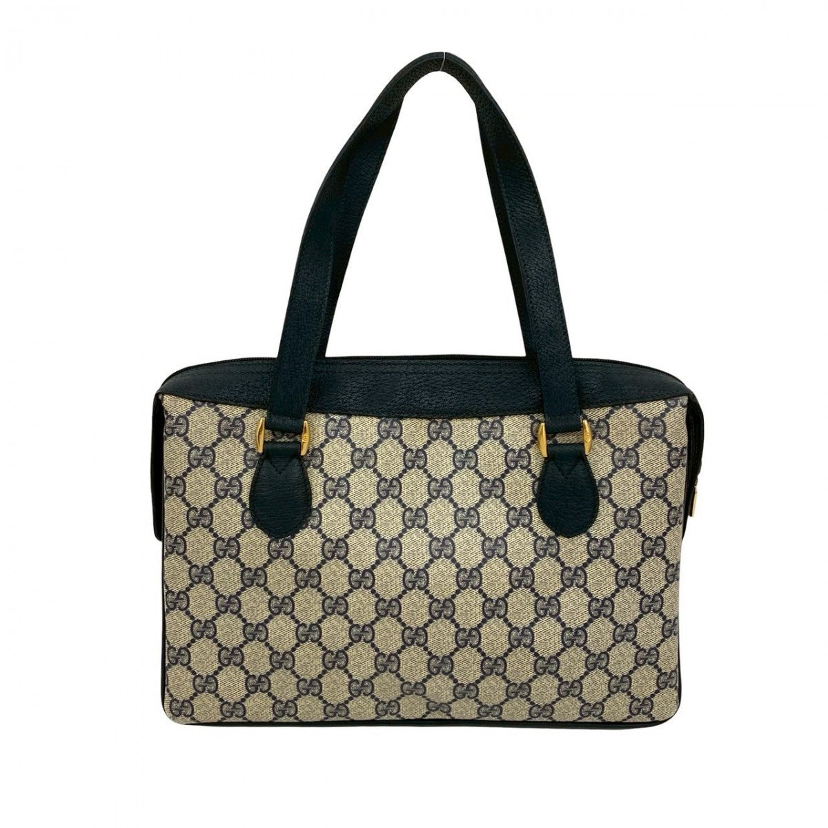 GUCCI Handbag leather Navy Sherry line