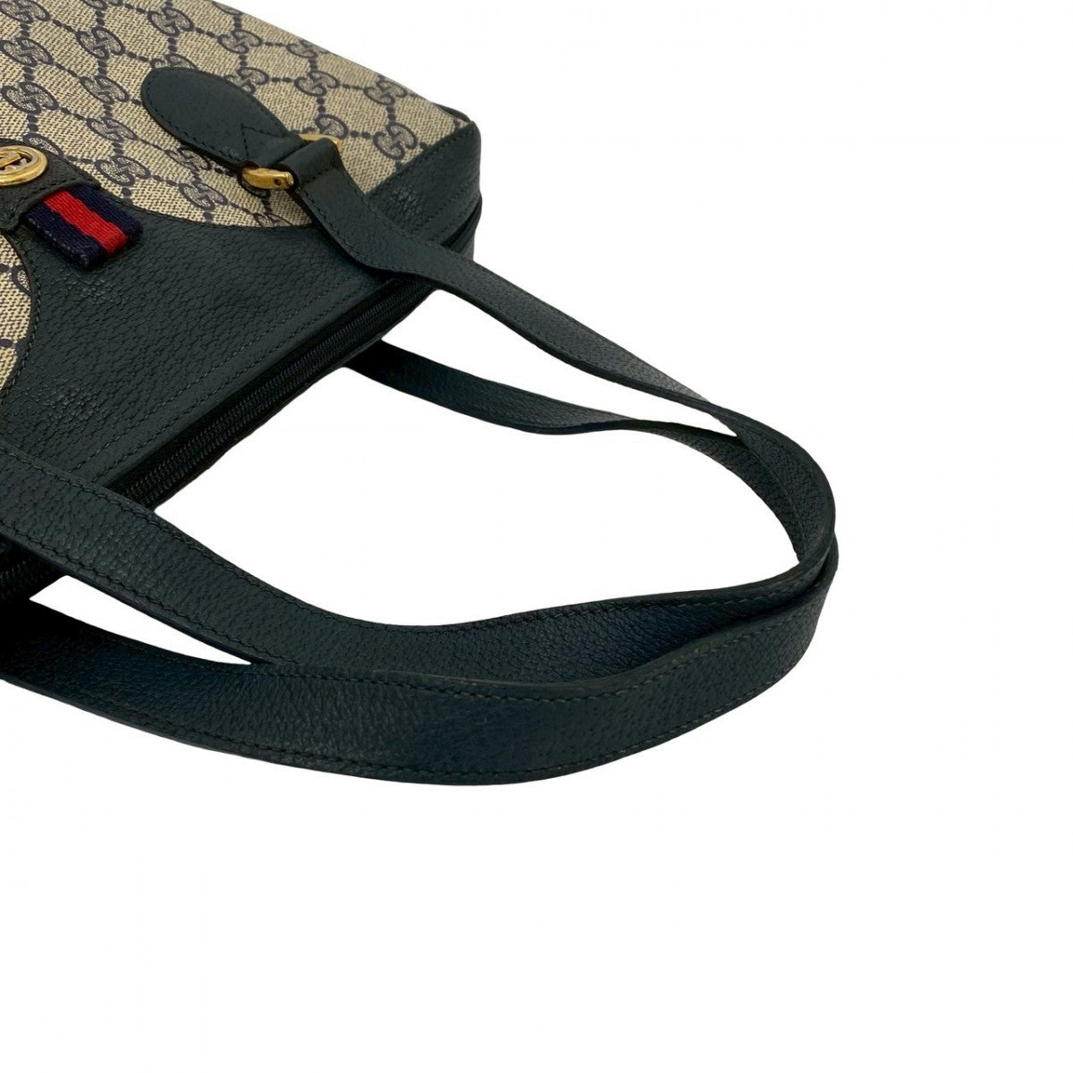 GUCCI Handbag leather Navy Sherry line