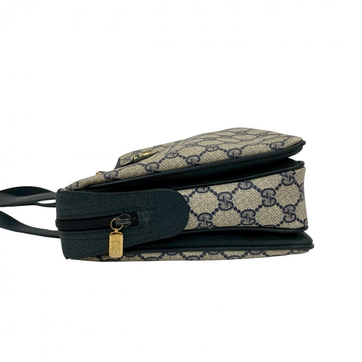 GUCCI Handbag leather Navy Sherry line