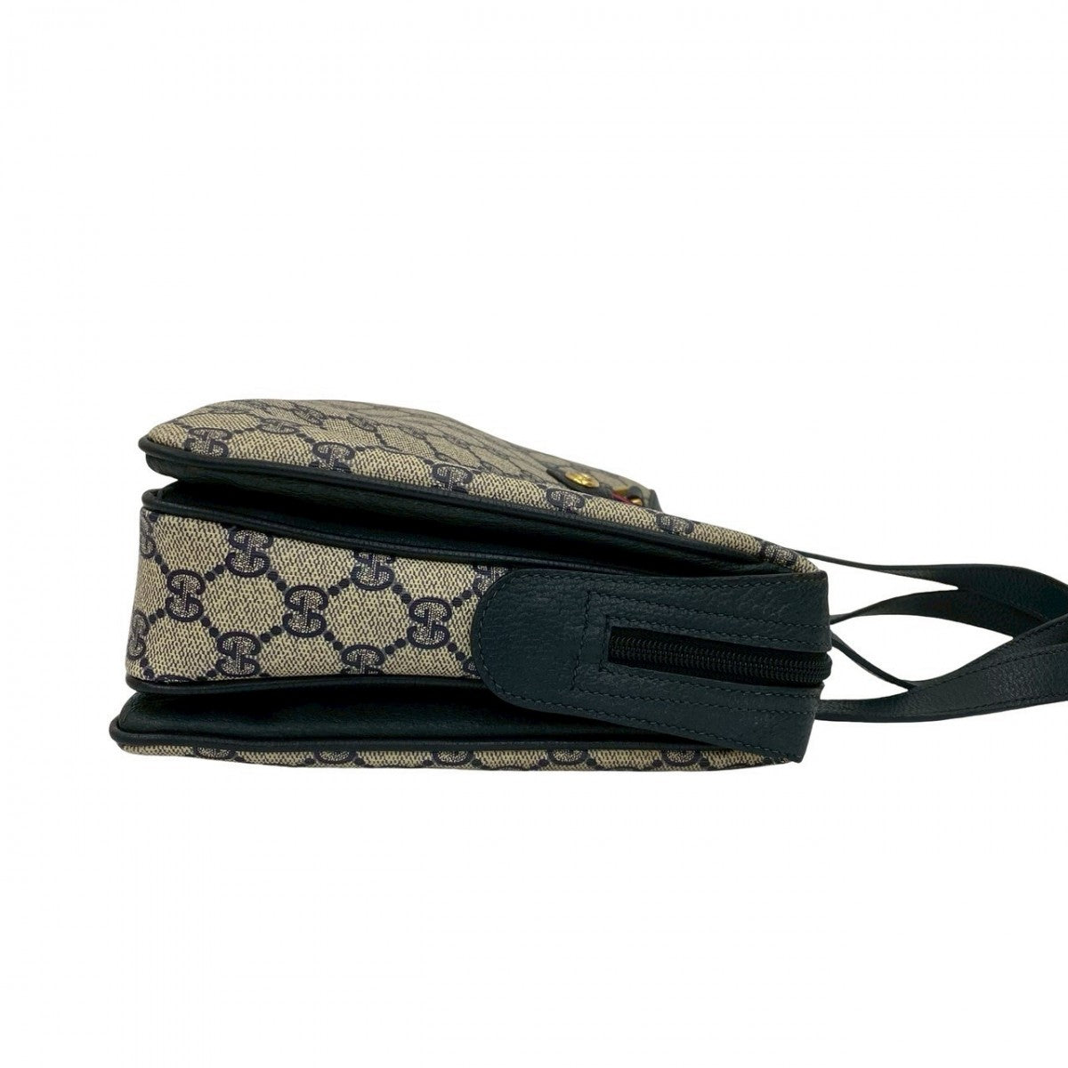 GUCCI Handbag leather Navy Sherry line