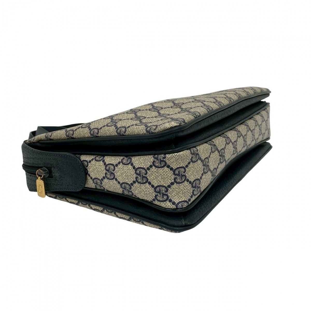 GUCCI Handbag leather Navy Sherry line