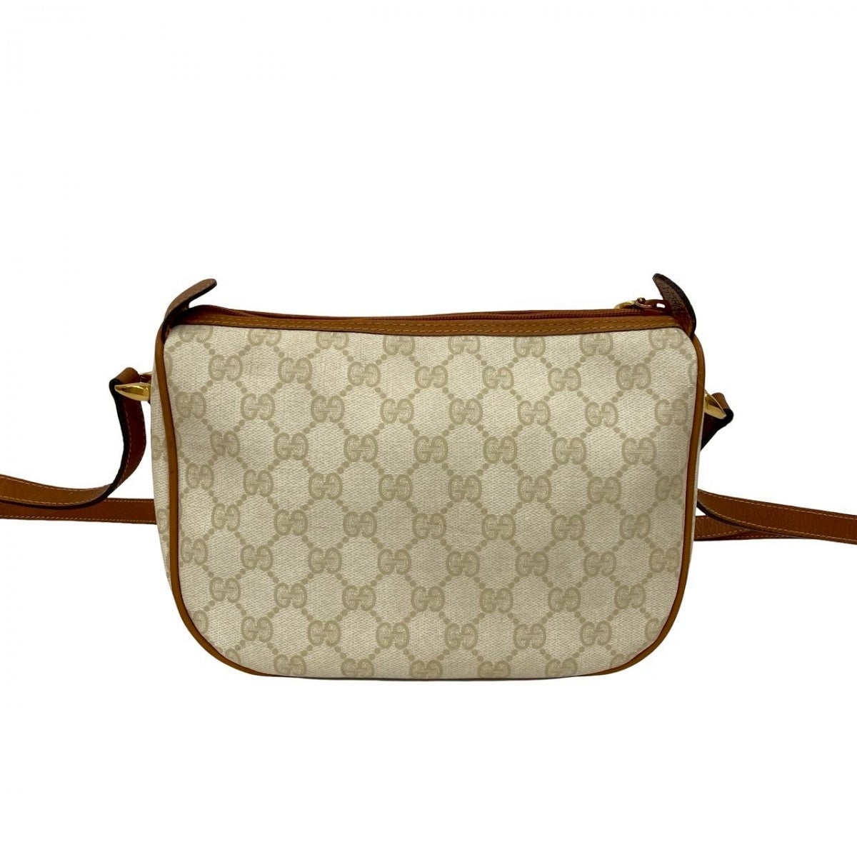 GUCCI Shoulder Bag leather white Sherry line