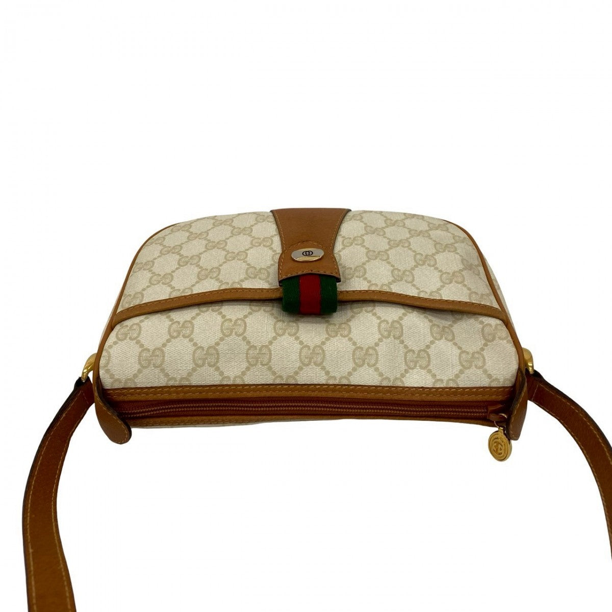 GUCCI Shoulder Bag leather white Sherry line