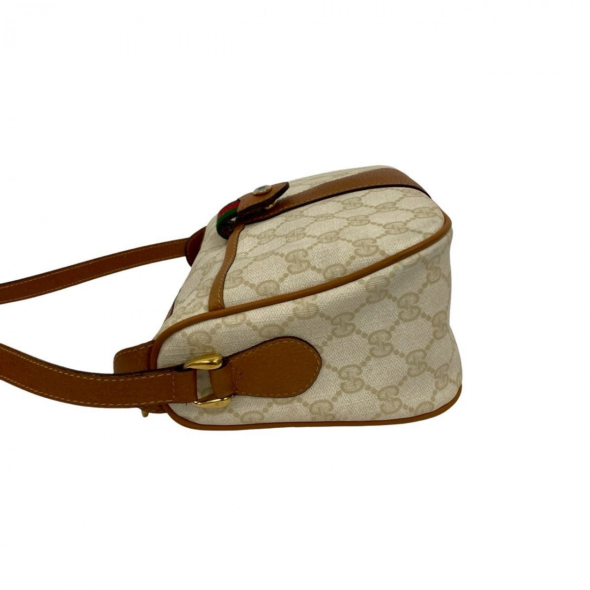 GUCCI Shoulder Bag leather white Sherry line