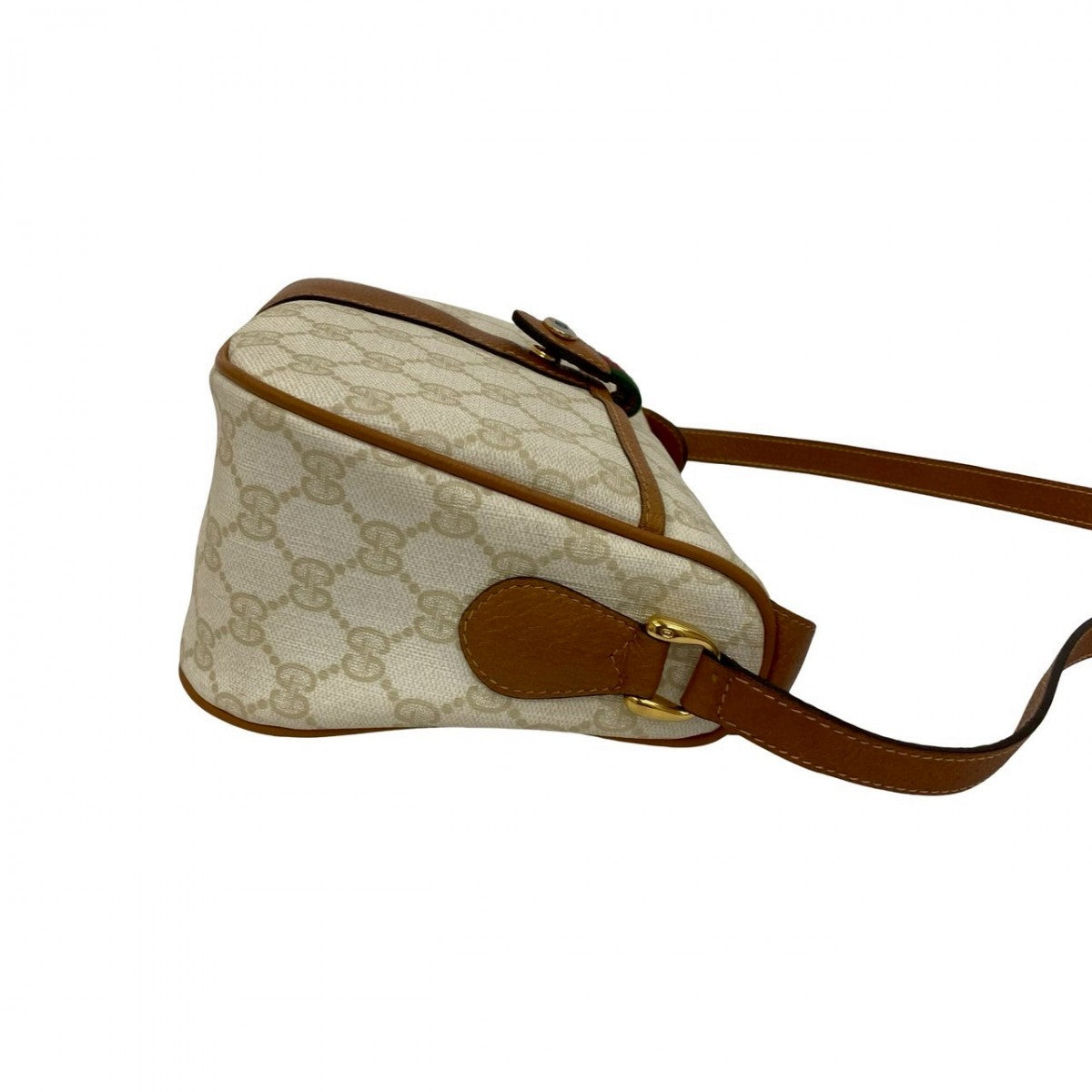 GUCCI Shoulder Bag leather white Sherry line