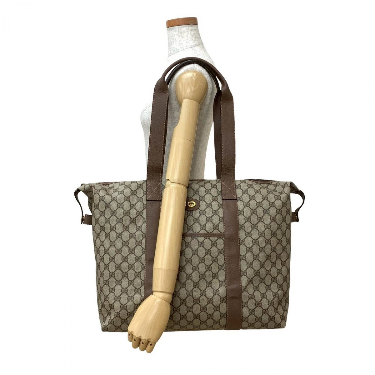 GUCCI Boston Duffel bag leather Brown