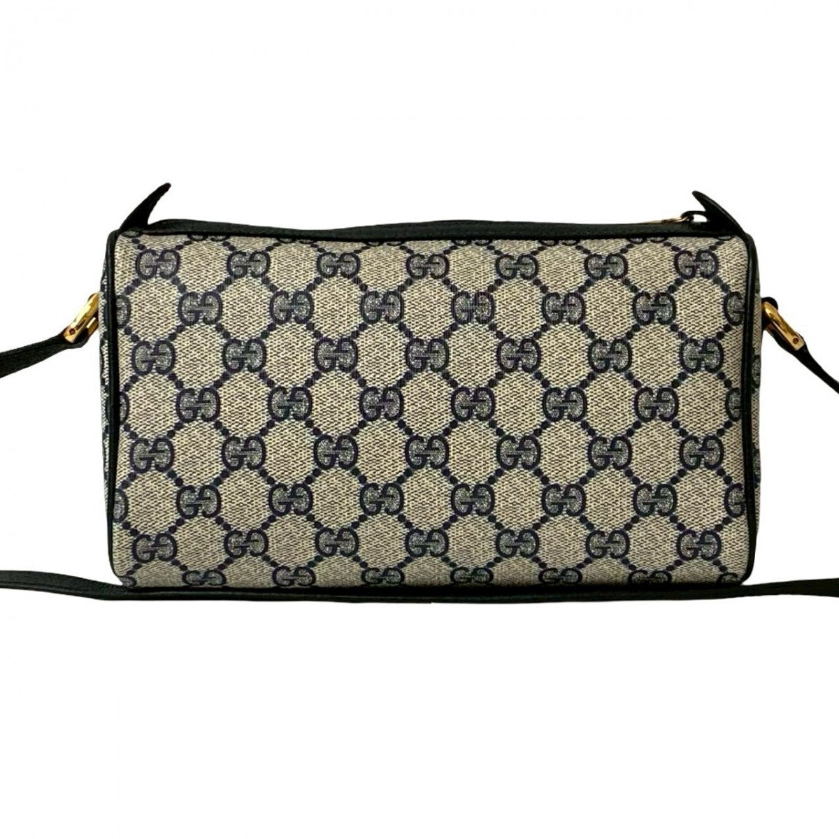 GUCCI Shoulder Bag leather Navy Sherry line