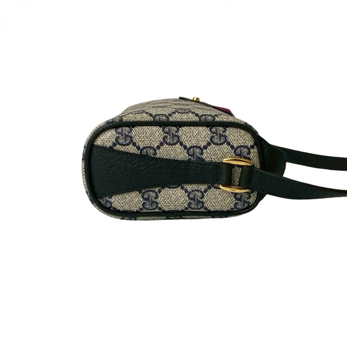 GUCCI Shoulder Bag leather Navy Sherry line