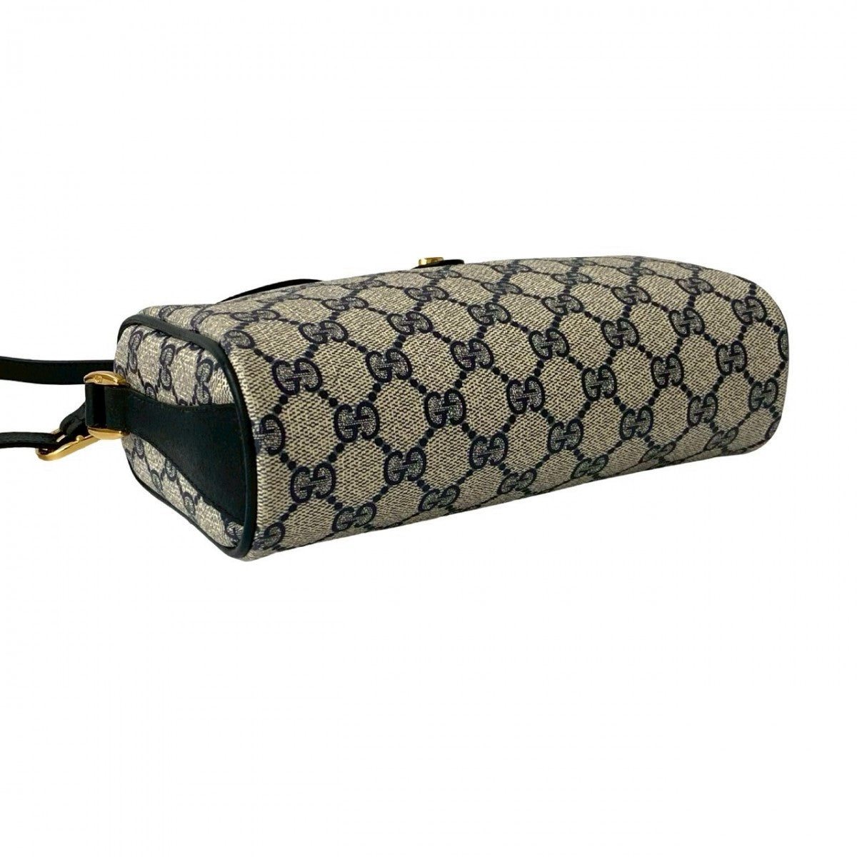 GUCCI Shoulder Bag leather Navy Sherry line