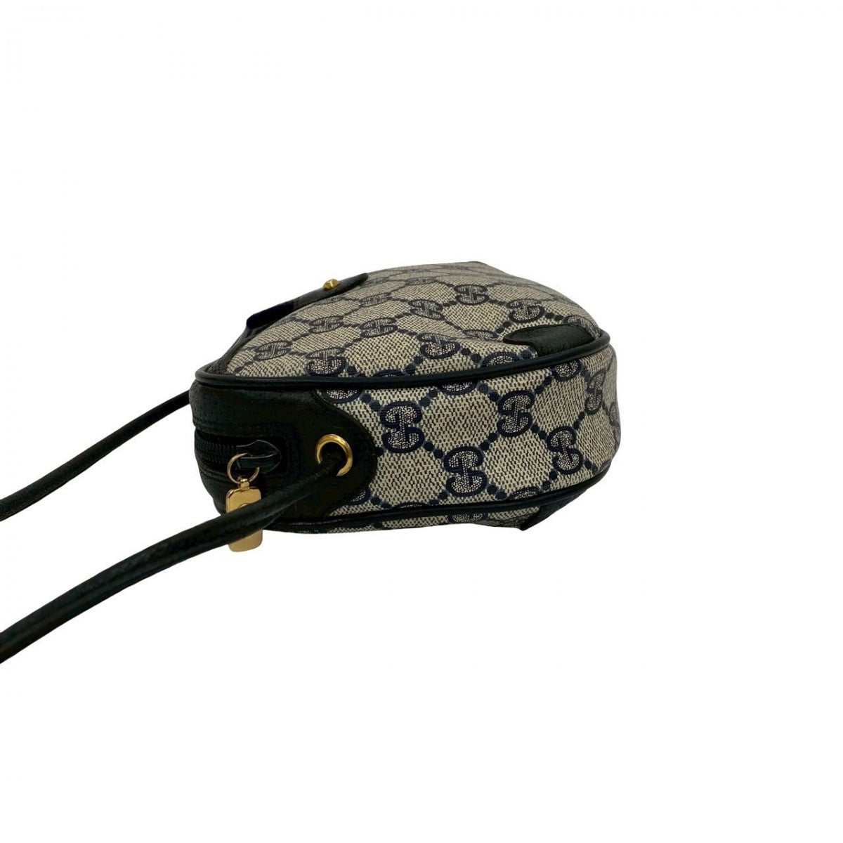 GUCCI Shoulder Bag leather Navy Sherry line