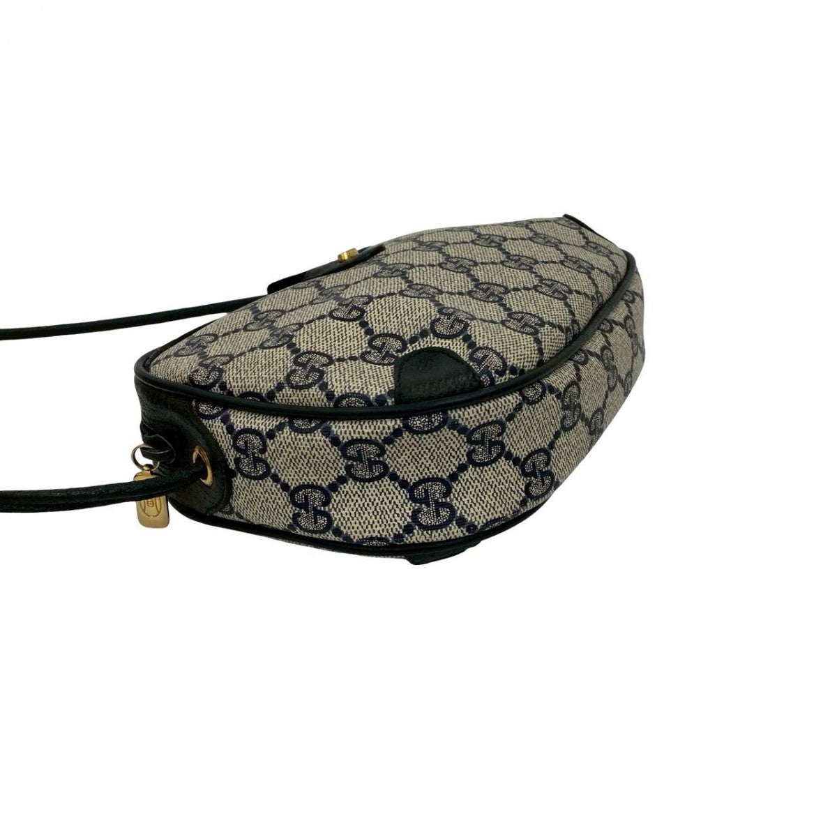 GUCCI Shoulder Bag leather Navy Sherry line