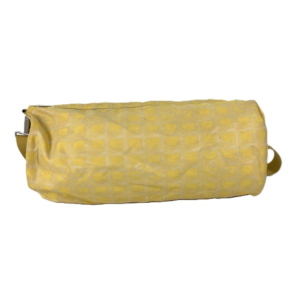 CHANEL Shoulder Bag Nylon jacquard yellow New travel line Cylindrical