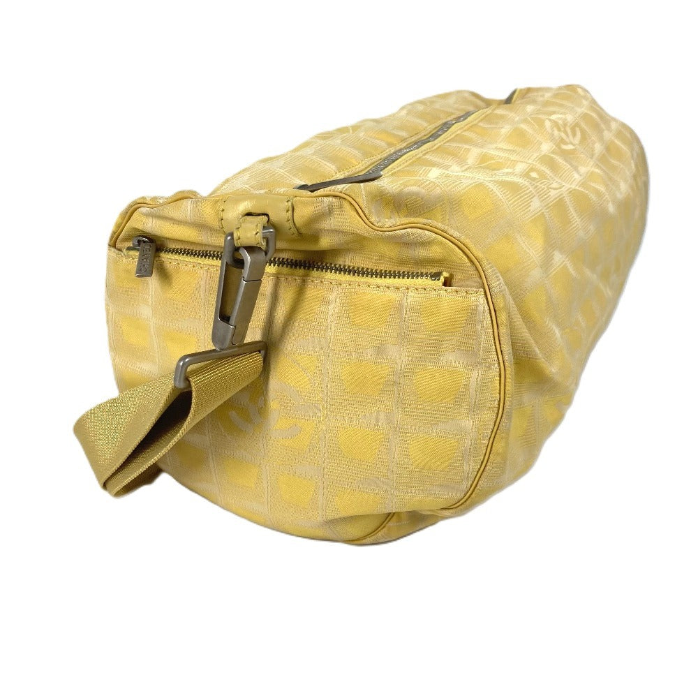 CHANEL Shoulder Bag Nylon jacquard yellow New travel line Cylindrical