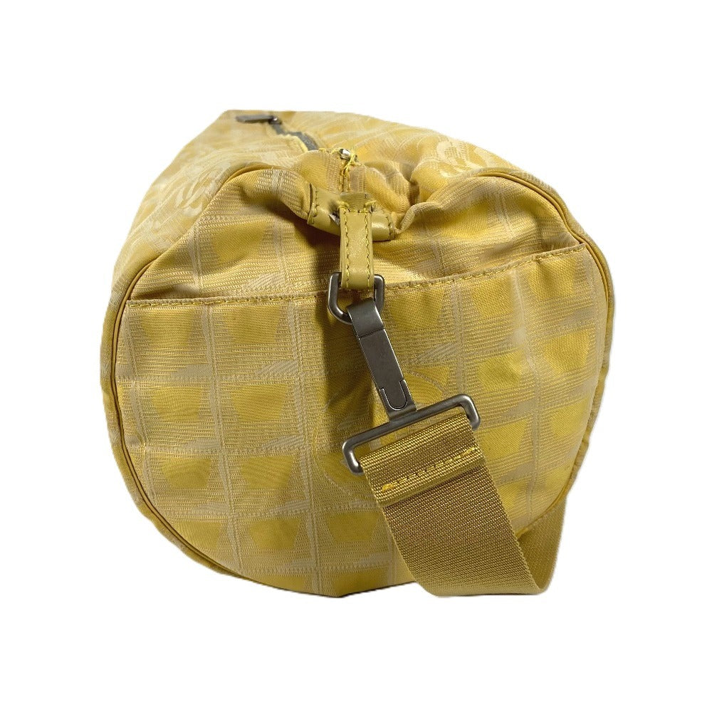 CHANEL Shoulder Bag Nylon jacquard yellow New travel line Cylindrical