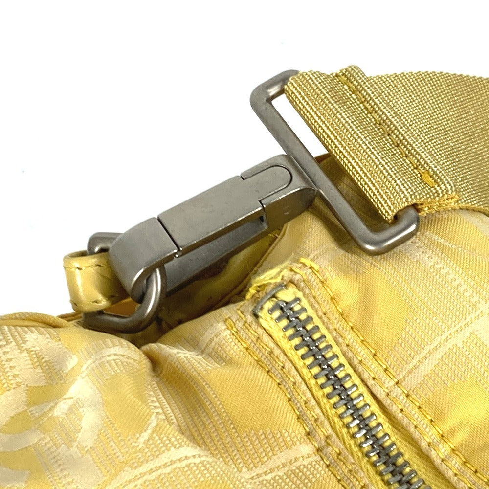 CHANEL Shoulder Bag Nylon jacquard yellow New travel line Cylindrical