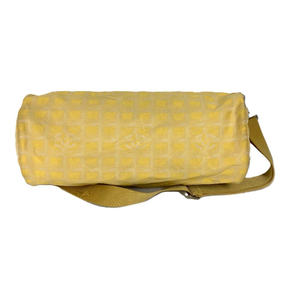 CHANEL Shoulder Bag Nylon jacquard yellow New travel line Cylindrical