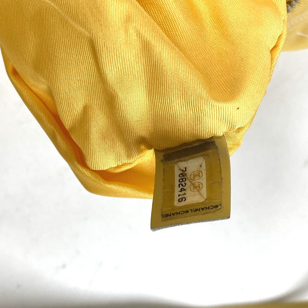CHANEL Shoulder Bag Nylon jacquard yellow New travel line Cylindrical