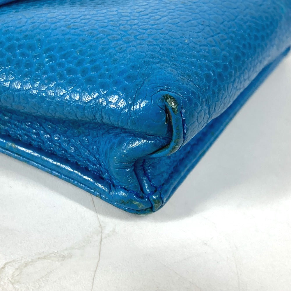 CHANEL Cigarette case A13511 Caviar skin blue CC COCO Mark