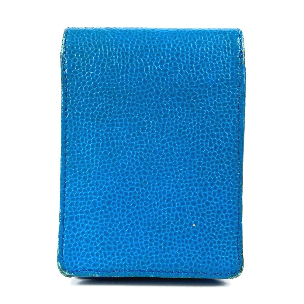 CHANEL Cigarette case A13511 Caviar skin blue CC COCO Mark