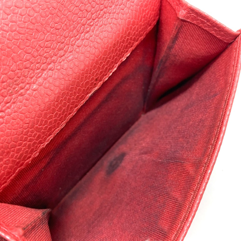 CHANEL Trifold wallet A70796 Caviar skin salmon pink CC COCO Mark W Hook Wallet Small Flap Wallet