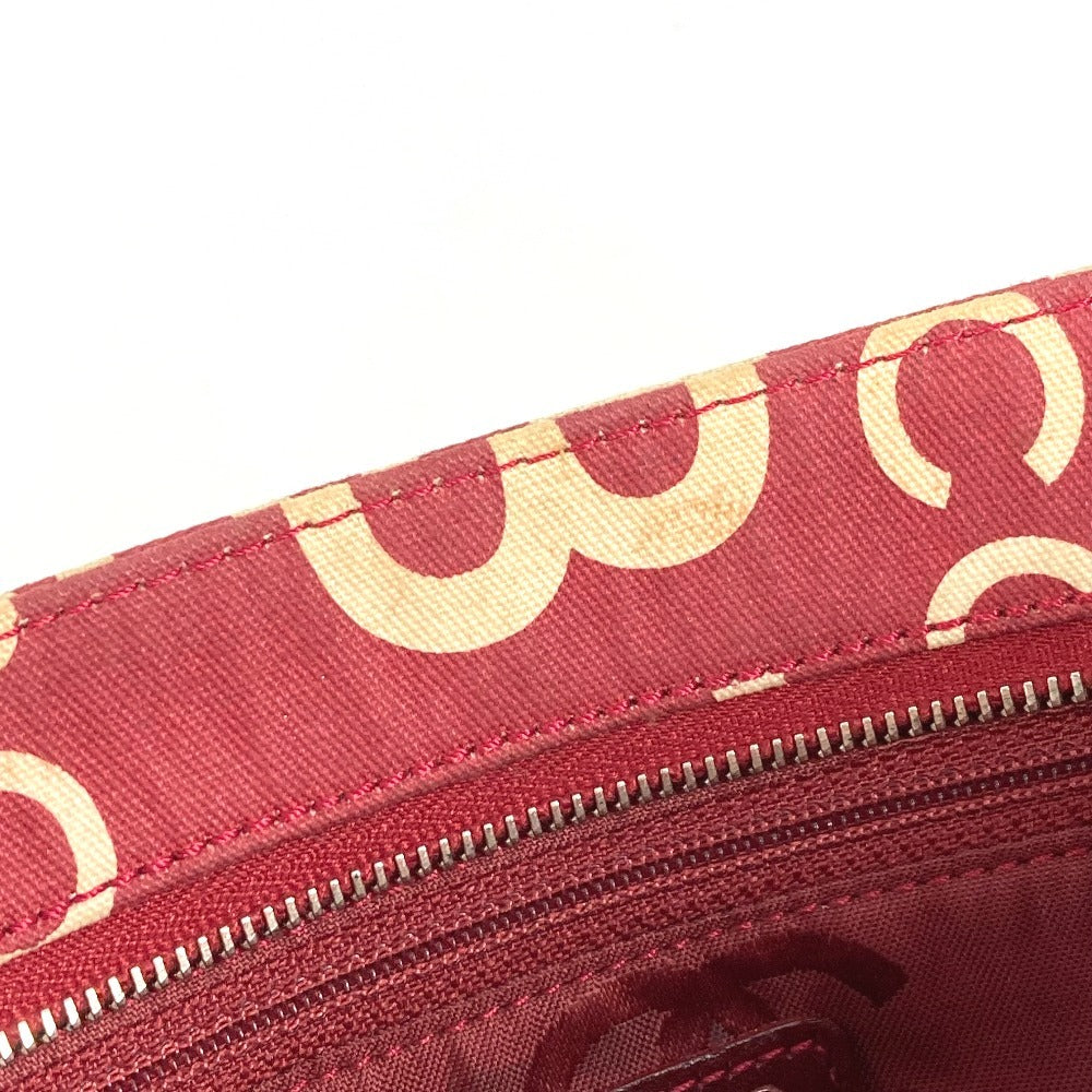 CHANEL Pouch canvas Red Bysy line logo