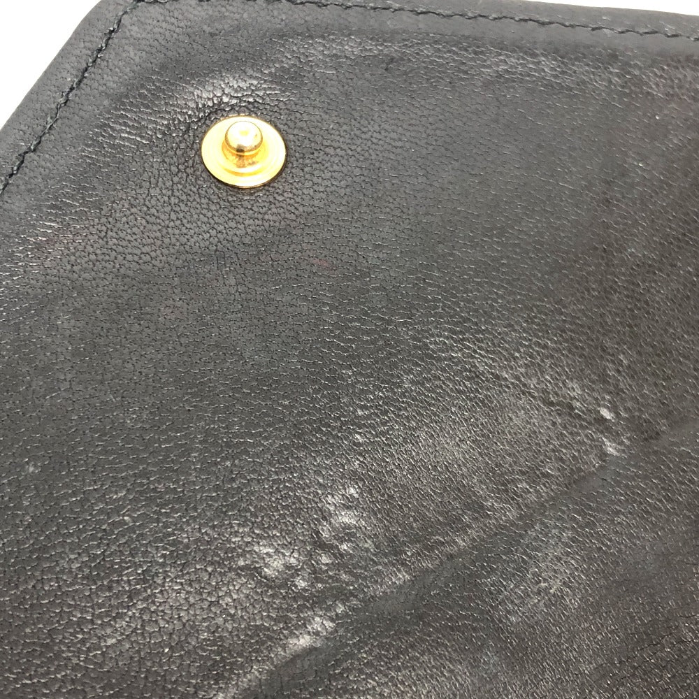 CHANEL Long Wallet Purse lambskin black Matrasse