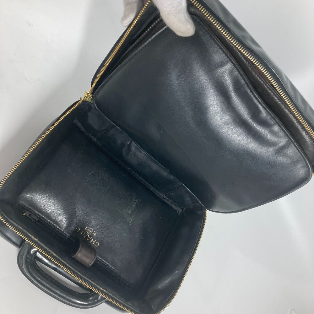 CHANEL Vanity bag enamel black vintage CC COCO Mark Women Used Authentic