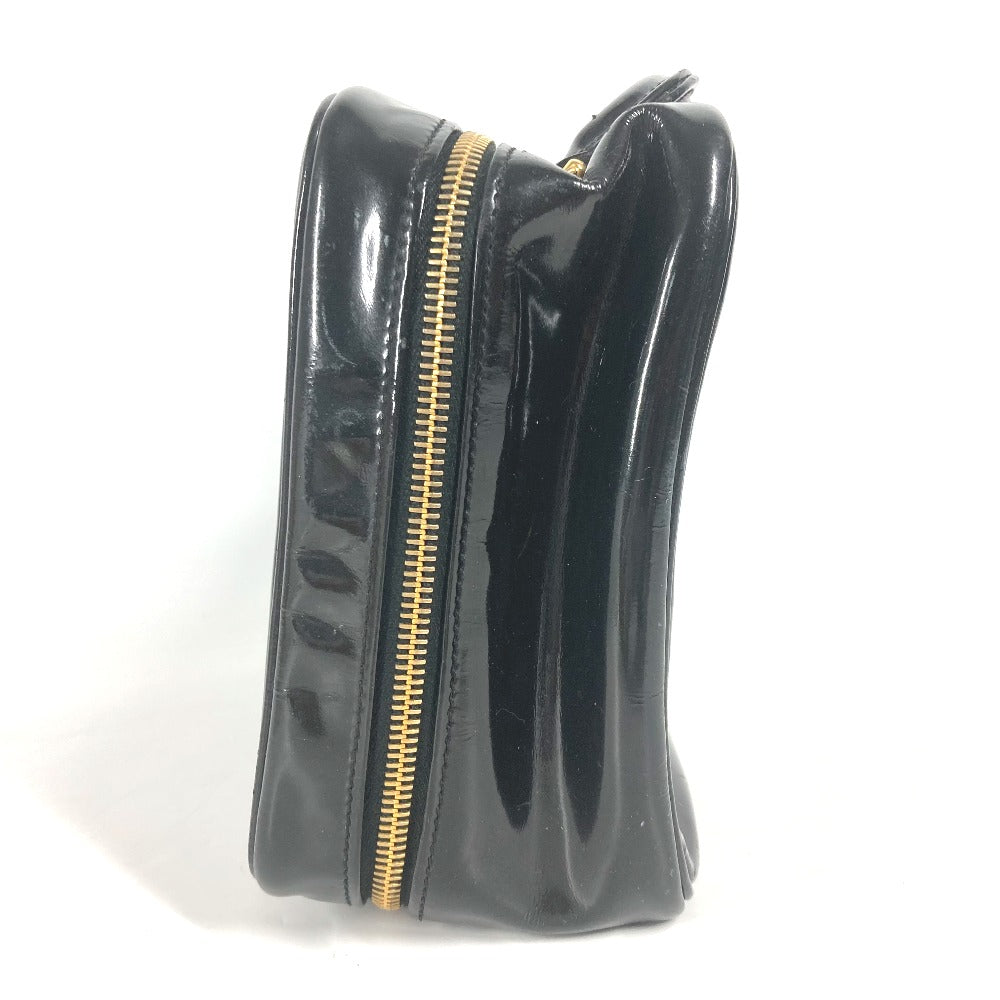 CHANEL Vanity bag enamel black vintage CC COCO Mark Women Used Authentic