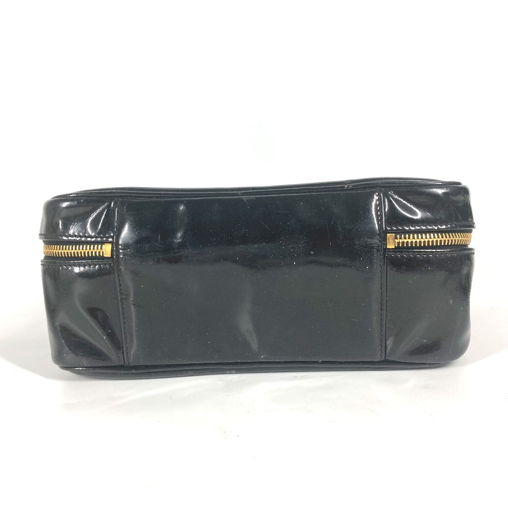 CHANEL Vanity bag enamel black vintage CC COCO Mark Women Used Authentic