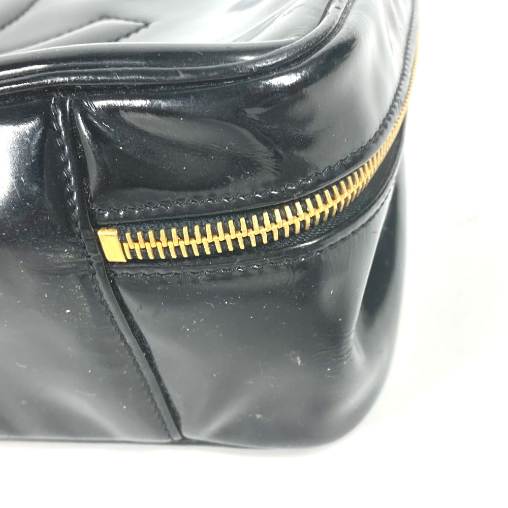 CHANEL Vanity bag enamel black vintage CC COCO Mark Women Used Authentic