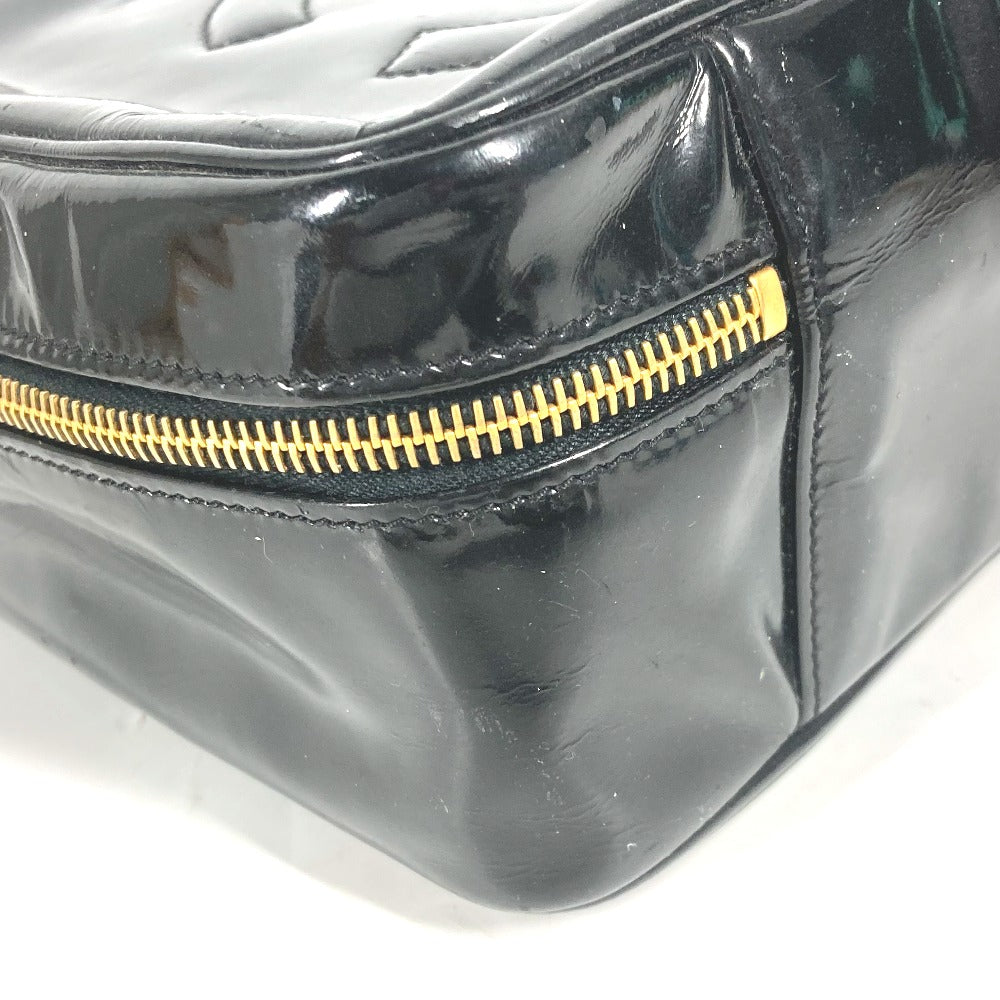 CHANEL Vanity bag enamel black vintage CC COCO Mark Women Used Authentic
