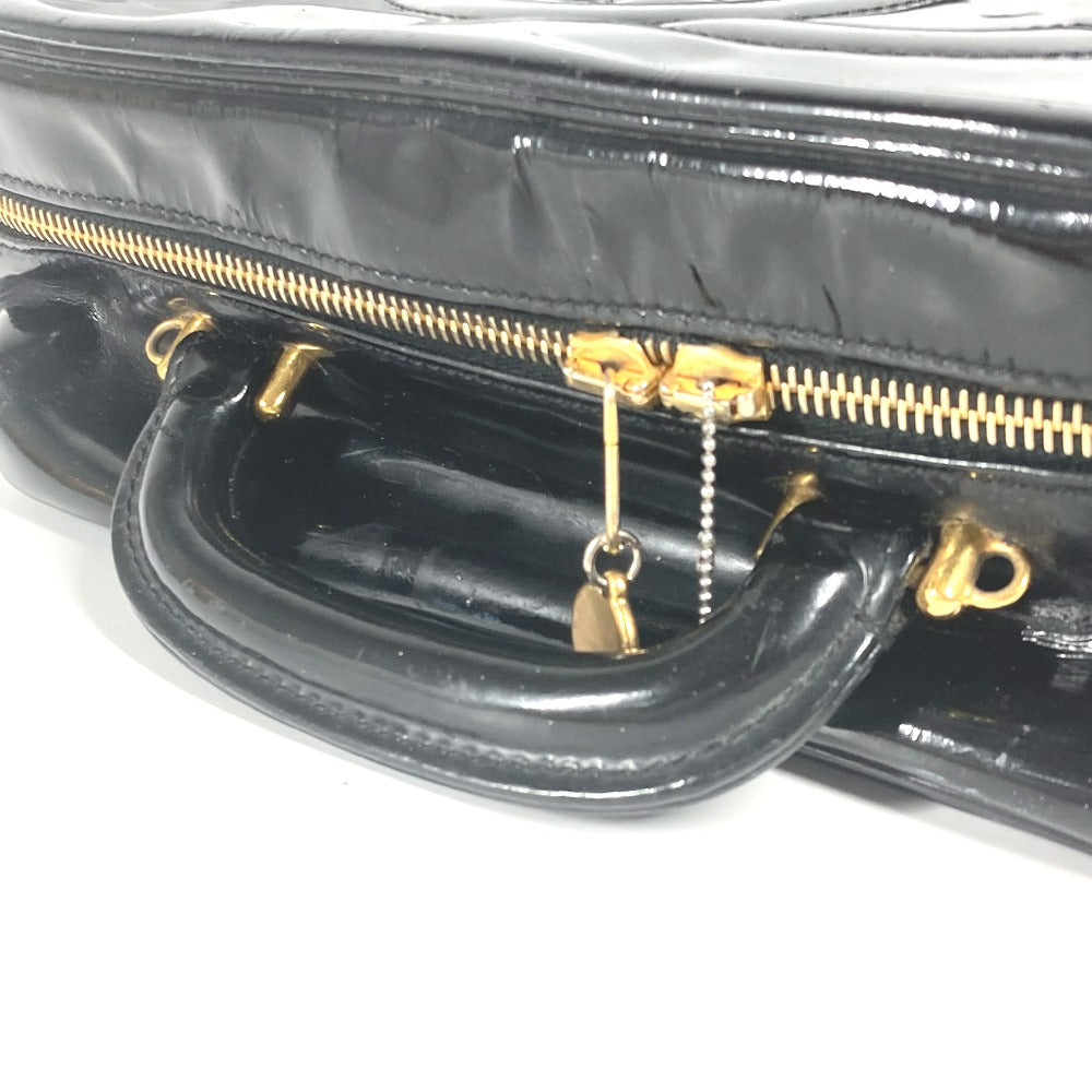 CHANEL Vanity bag enamel black vintage CC COCO Mark Women Used Authentic
