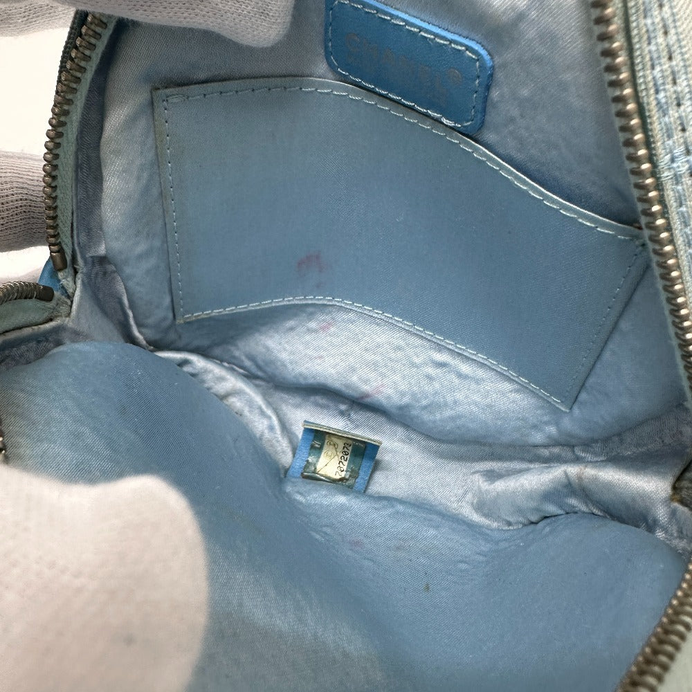 CHANEL Pouch Nylon blue Sports round