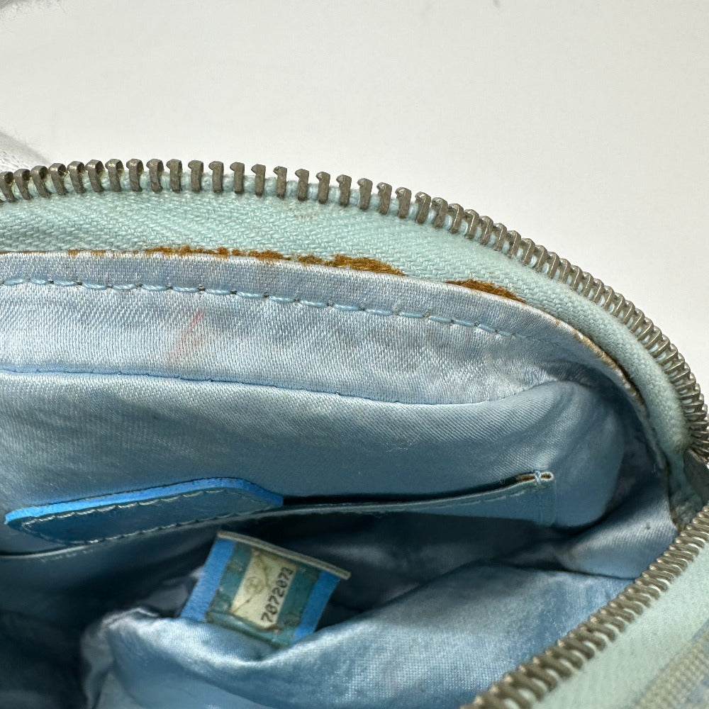 CHANEL Pouch Nylon blue Sports round