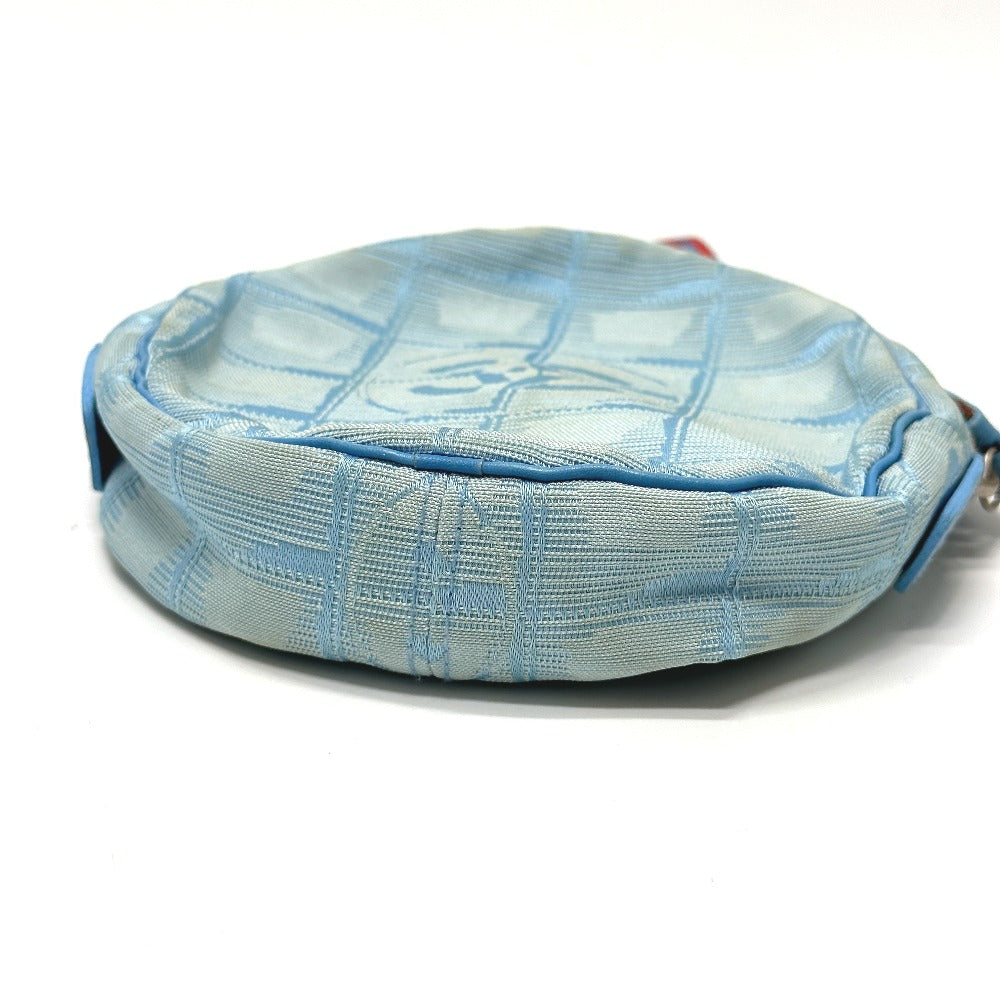 CHANEL Pouch Nylon blue Sports round
