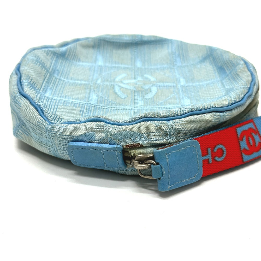 CHANEL Pouch Nylon blue Sports round