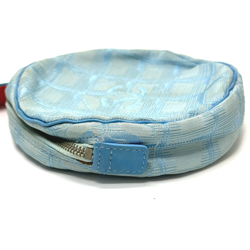 CHANEL Pouch Nylon blue Sports round