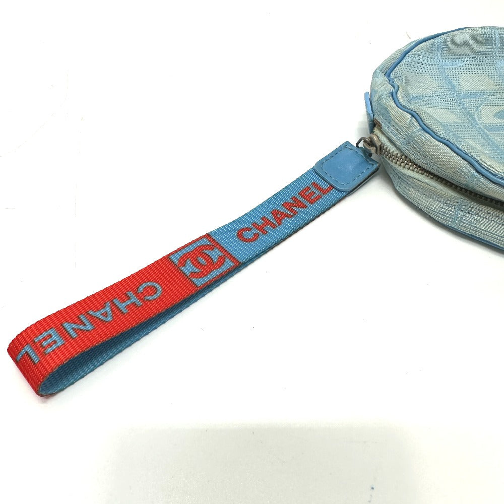 CHANEL Pouch Nylon blue Sports round