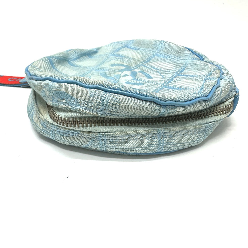 CHANEL Pouch Nylon blue Sports round