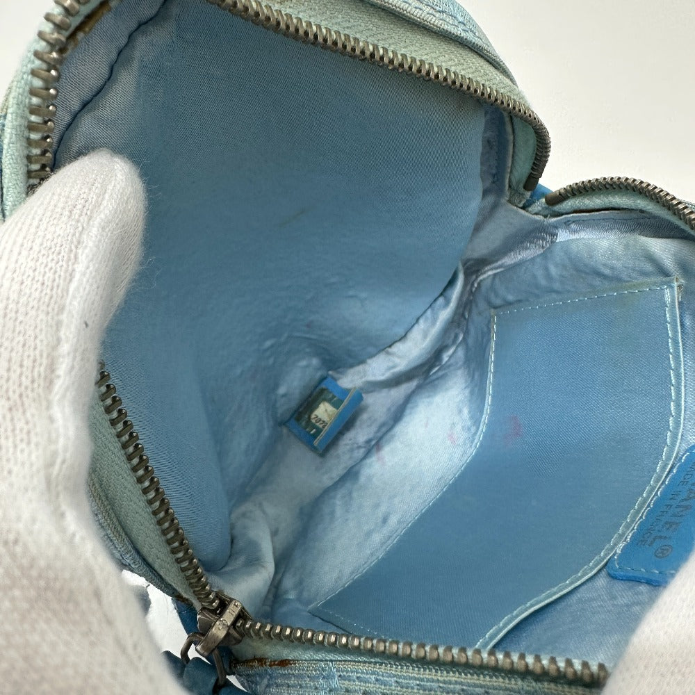 CHANEL Pouch Nylon blue Sports round