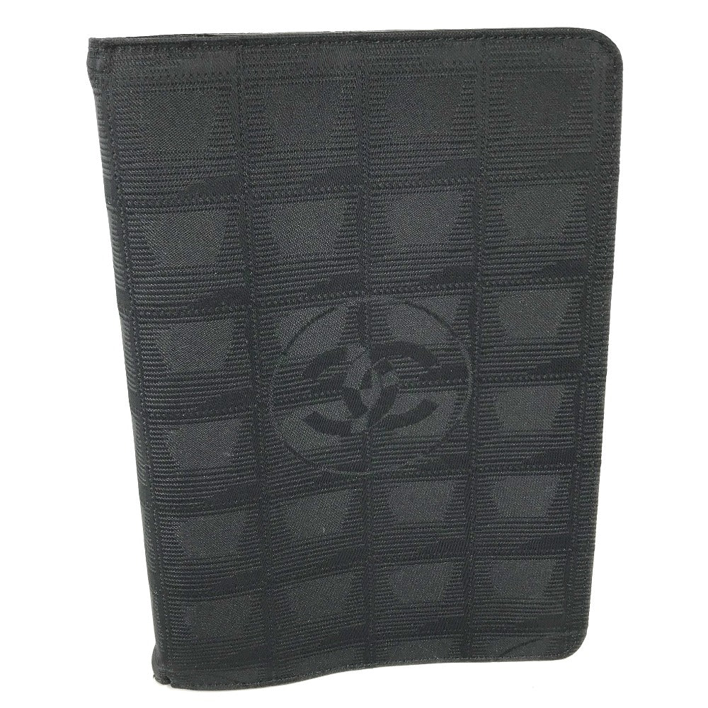 CHANEL Notebook cover Nylon black New travel line logo