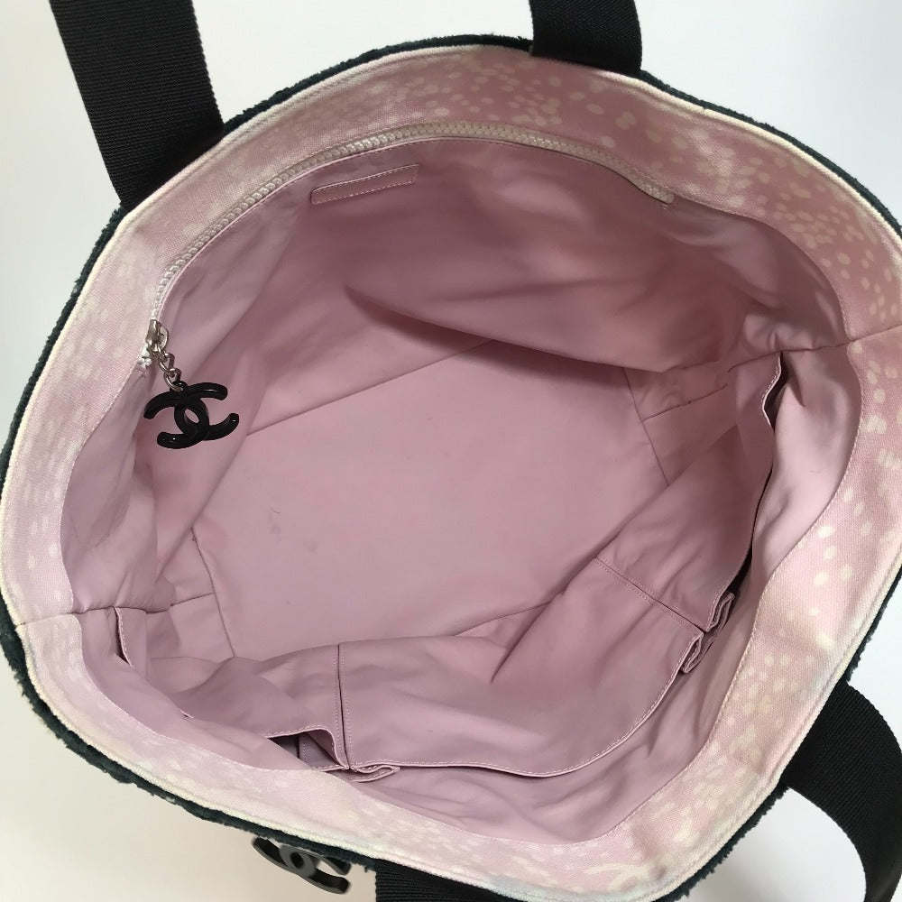 CHANEL Tote Bag canvas Light pink x black COCO Mark