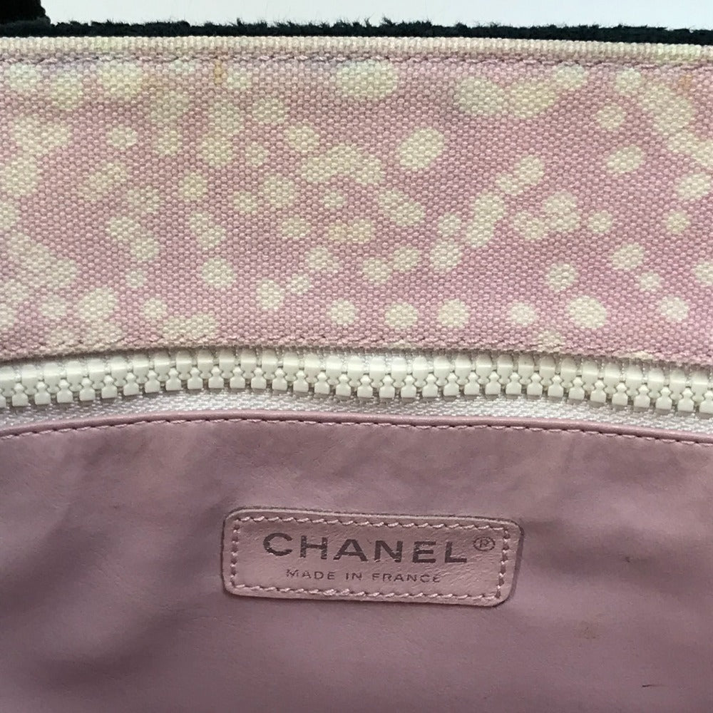 CHANEL Tote Bag canvas Light pink x black COCO Mark