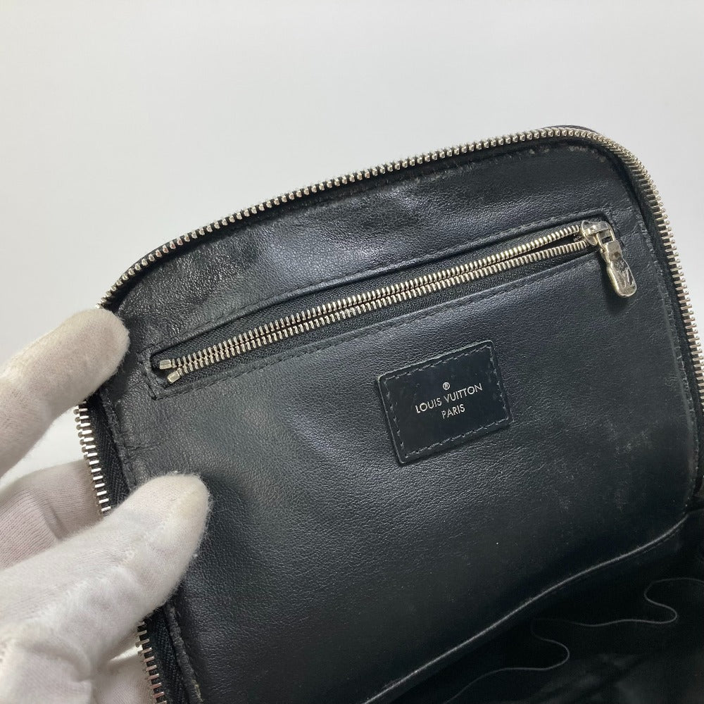 LOUIS VUITTON Pouch N47625 Damier Grafitto Canvas black Damier Grafitte C Cracking pouch mens Used Authentic