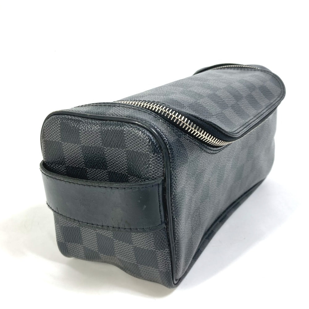 LOUIS VUITTON Pouch N47625 Damier Grafitto Canvas black Damier Grafitte C Cracking pouch mens Used Authentic