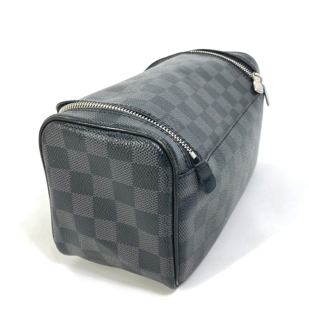 LOUIS VUITTON Pouch N47625 Damier Grafitto Canvas black Damier Grafitte C Cracking pouch mens Used Authentic