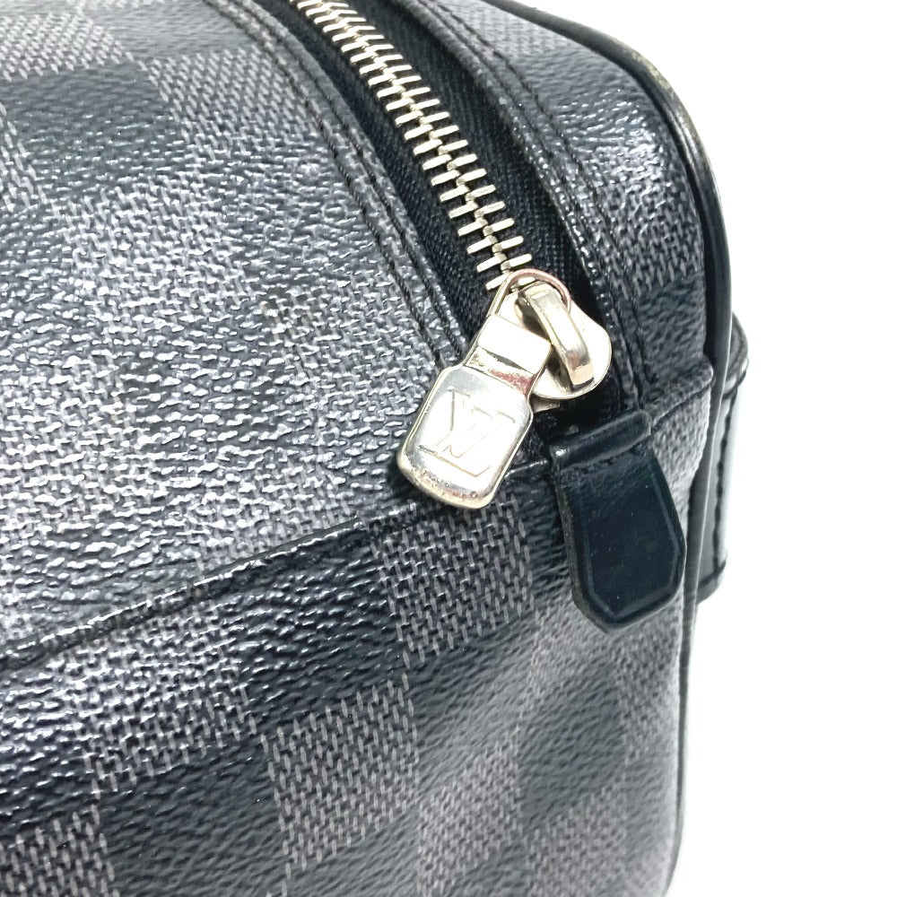 LOUIS VUITTON Pouch N47625 Damier Grafitto Canvas black Damier Grafitte C Cracking pouch mens Used Authentic