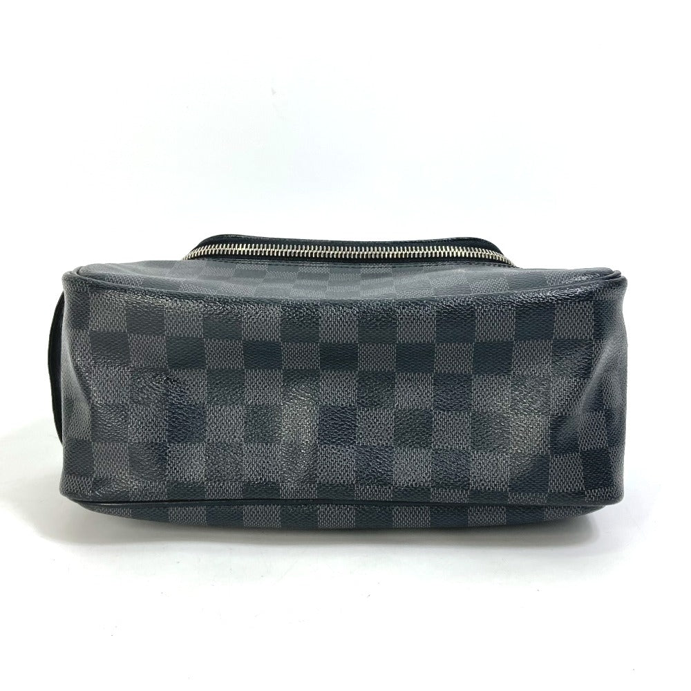 LOUIS VUITTON Pouch N47625 Damier Grafitto Canvas black Damier Grafitte C Cracking pouch mens Used Authentic
